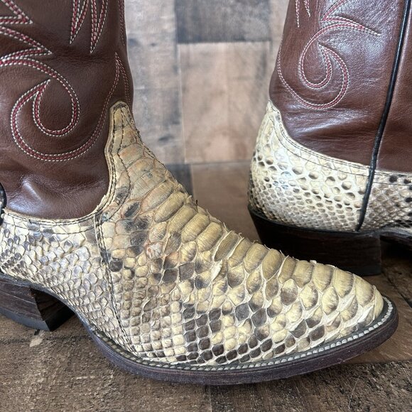 Champion Boot Co Vintage Snakeskin Cowboy Boots Mens 8.5 D - Picture 10 of 12